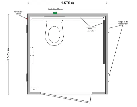 Cabine WC PMR raccordable